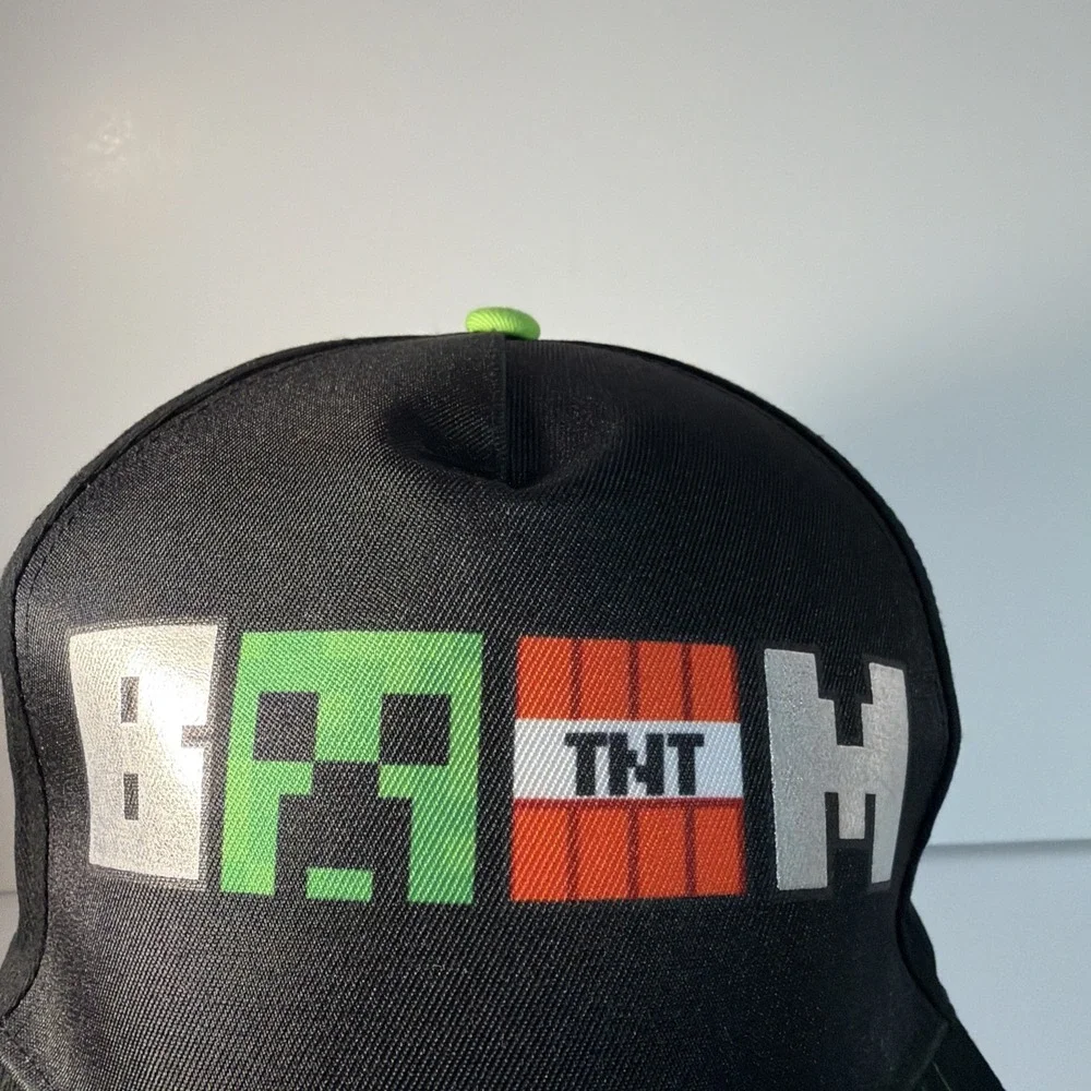 Minecraft Hat Kids One Size Fits Most Snapback Hat Logo Youth Boys Creeper TNT